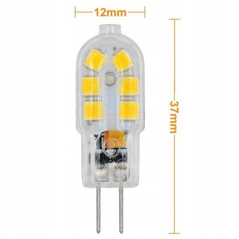 Żarówka LED G4 3W=20W AC/DC 12V Biały Ciepły 210LM - 8sztuk