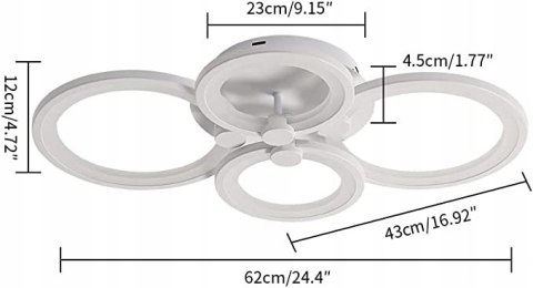 Lampa wisząca żyrandol 4 -punkty światła zintegrowane źródło LED PILOT 60W