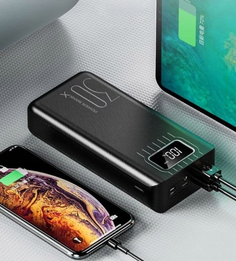 Mocny Powerbank 30000 mAh USB-C QUICK CHARGE Szybkie Ładowanie