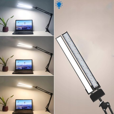 LAMPA BIURKOWA Z DŁUGIM RAMIENIEM 24W 3TRYBY 1000LM LAMPA STUDYJNA LED