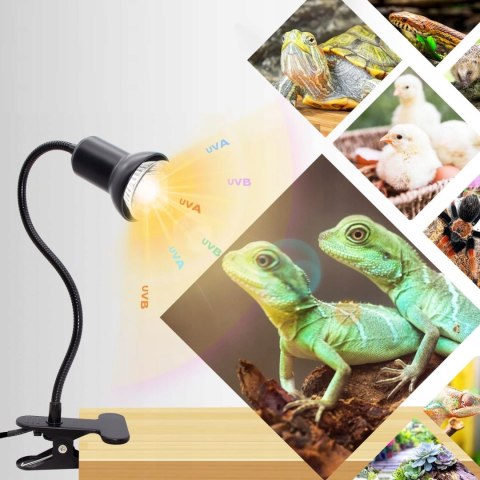 LAMPA GRZEWCZA TERRARIUM ŻÓŁW Z KLIPSEM 75W UVB