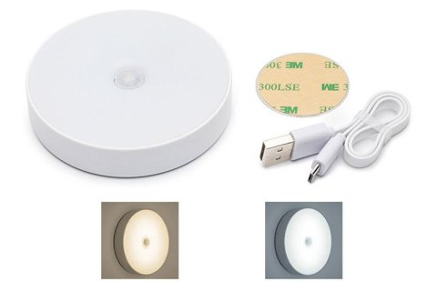 LAMPKA LED CZUJKA RUCHU USB INDUKCYJNA GARDEROBA 120 STOPNI Zimna BARWA