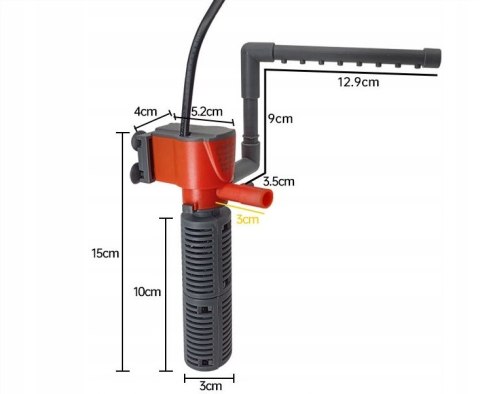 FILTR WODY 300L/H WEWNĘTRZNY DO AKWARIUM 3w1