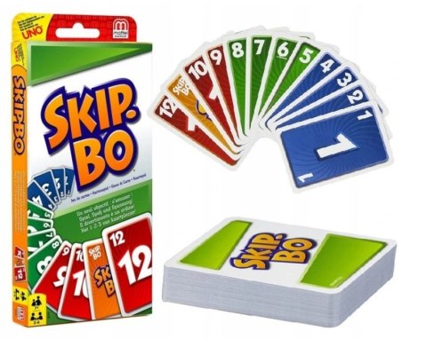 GRA KARCIANA DLA DZIECI SKIP BO SKIP-BO GRA MATTEL UNO 162 KARTY