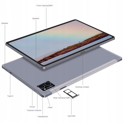 Tablet VANWIN v5 pro 10,36" 4 MB / 64 GB szary