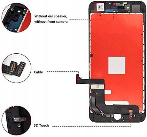 Wyświetlacz LCD ekran dotykowy zamiennik do iPhone 7 czarny zestaw