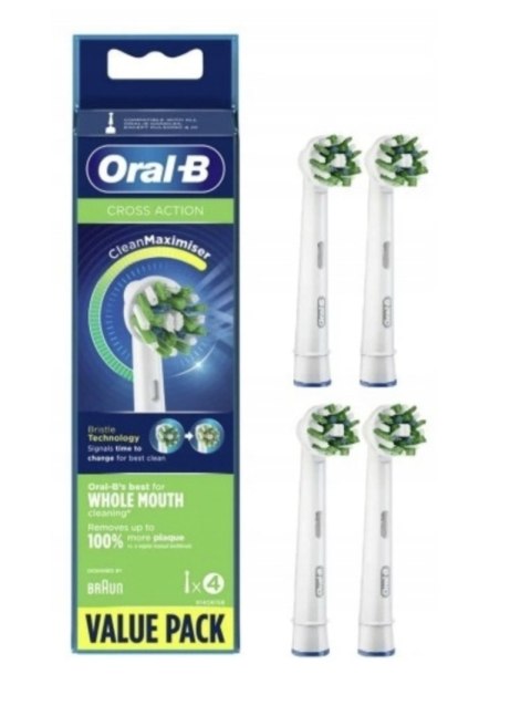 4X KOŃCÓWKI DO ORAL-B CLEAN MAXIMISER CROSS ACTION