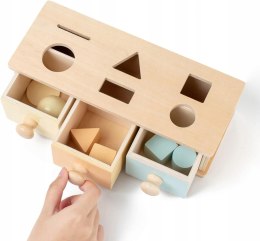Edukacyjna zabawka Montessori z szufladami dla dzieci