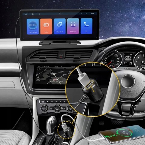 Uniwersalny ekran Multimedia radiowe Carplay Android kamera cofania+128Gb