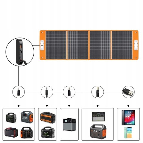 Flashfish Przenośny panel akumulatorowy Składany panel słoneczny 100W 18V