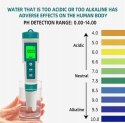 MIERNIK PH DO HYDROPONIKI WODNEJ WODOODPORNY TESTER WODY Z PODŚWIETLENIEM