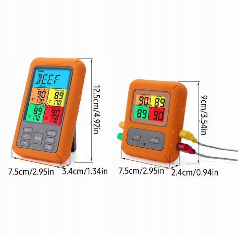 Bezprzewodowy termometr do mięsa z 4 sondami
