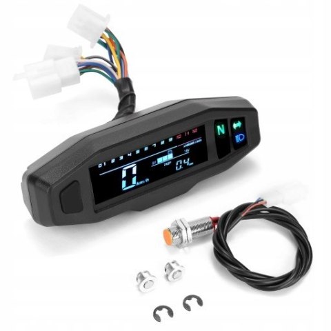 Mini UNIWERSALNY PRĘDKOŚCIOMIERZ MOTOCYKLOWY LCD