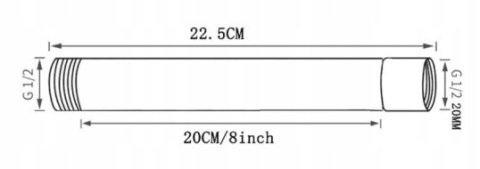 Przedłużka do zestawu prysznicowego 20 cm chrom