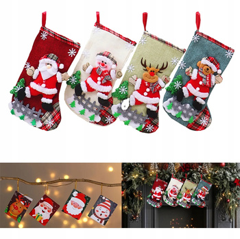 SKARPETY NA KOMINEK ŚWIĄTECZNE PREZENTY SKARPETA ŚWIATECZNA ZESTAW 4 SZT.