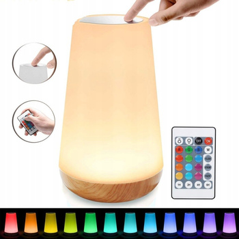 LAMPKA NOCNA LED ŚCIEMNIALNE RGB DOTYKOWA + PILOT