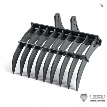 Łyżka zgrabiarki LESU 1/14 do koparki ET35 – metalowa, szybkozłącze, DIY