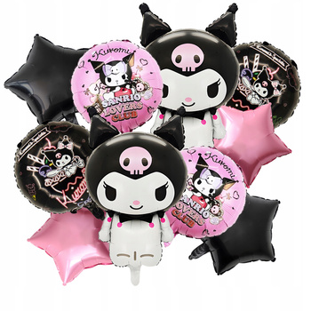 Urocze czarne balony z motywem magicznego kota - dekoracje urodzinowe