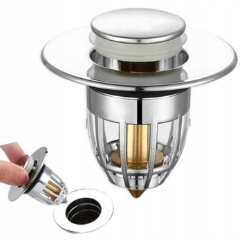 KOREK KLIK-KLAK DO UMYWALKI UNIWERSALNY FILTR UMYWALKOWY