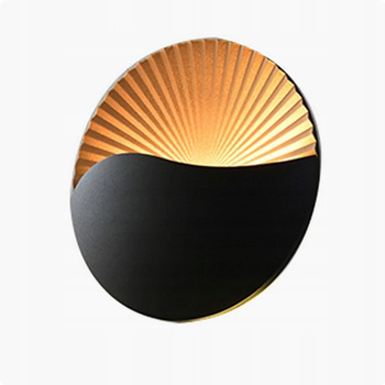 Lampa ścienna LED do wnętrz i na zewnątrz IP65 black shell muszla 6W