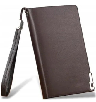 Portfel męski skórzany duży organizer saszetka brązowy/coffe