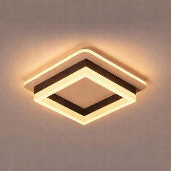  LAMPA SUFITOWA LED PLAFON NATYNKOWY CZARNA KWADRAT trzy barwy światłav