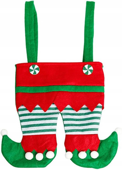  Torba na prezenty świąteczne Spodnie elfa torba na cukierki elf spodnie
