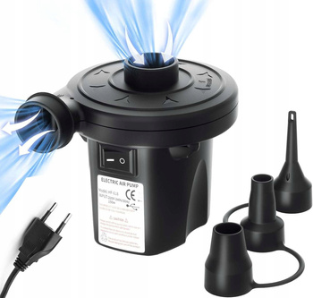Elektryczna pompka powietrza z 3 dyszami, pompka łopatkowa, DO MATERACA