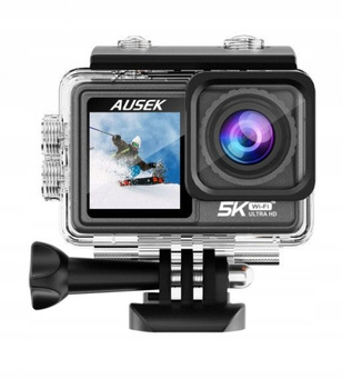 Kamera sportowa Ausek 5K UHD ekran przedni niesprawny, pełna funkcjonalność