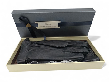 YISEVEN RĘKAWICZKI MĘSKIE CZARNE OWCZA SKÓRA ROZM L