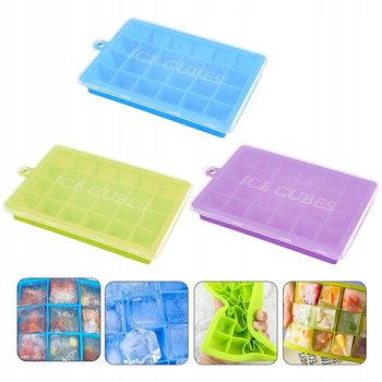 Foremka silikonowa do kostek lodu zestaw 3 sztuk
