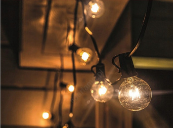 Zewnętrzny łańcuch dekoracyjny 20LED GIRLANDA 20m czarny IP44 ciepła biel