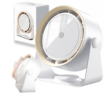 WIATRAK LED biurkowy USB-C mini wentylator cichy mocny WIATRACZEK