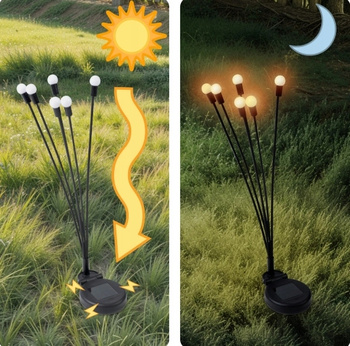 Girlanda ogrodowa solarna LED - efekt świetlnych kwiatów, 2 sztuki