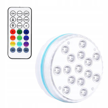 Zanurzalne światła LED RGB z przyssawką 1 światło 1 pilot RF