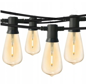 Girlanda Świetlna Ogrodowa 15m 50 Żarówek LED Patio Zewnętrzna Wodoszczelna