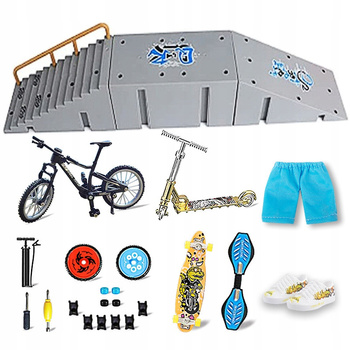 Zestaw Fingerboard Skatepark Deskorolka Rampa Hulajnoga