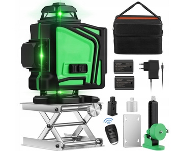 ZIELONY LEVEL 4D SAMOPOZIOMUJĄCY LASER 360 KRZYŻOWY 16 LINII ZESTAW