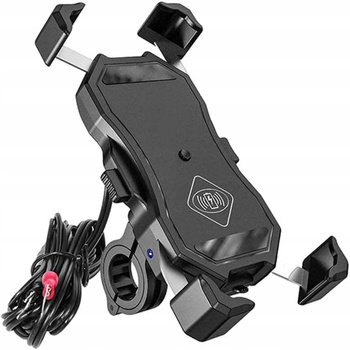  UCHWYT MOTOCYKLOWY NA TELEFON ANTYWIBRACYJNY ŁADOWARKĄ INDUKCYJNĄ 15W + USB