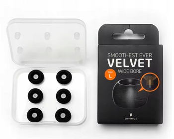 DIVINUS aksamitne silikonowe wkładki douszne rozm. L