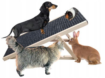 RAMPA REGULOWANA POCHYLNIA PODEST DLA ZWIERZAKA REGULACJA 35-45 cm SCHODY