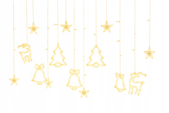 LAMPKI LED KURTYNA RENIFER 2,5M 138 LED BIAŁY CIEPŁY 8 TRYBÓW IP44 SIECIOWE