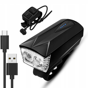  Lampka rowerowa USB akumulator reflektor głośnik