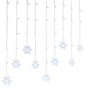 KURTYNA LAMPKI ŚNIEŻYNKI 96 LED BIAŁY ZIMNY GIRLANDA ŚWIETLNA NA OKNO 3,5m