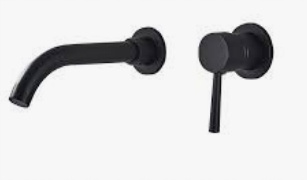 Nowoczesna Bateria Ścienna do Umywalki/Wanny - Matowa Czerń